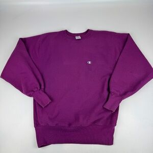 Vintage Champion Mens Size L Reverse Weave Sweatshirt Crewneck Purple USA Made